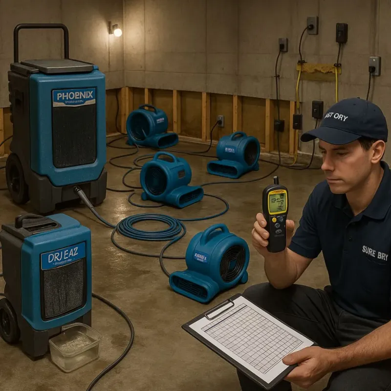 Structural Drying and Dehumidification process in Ellis County, KS